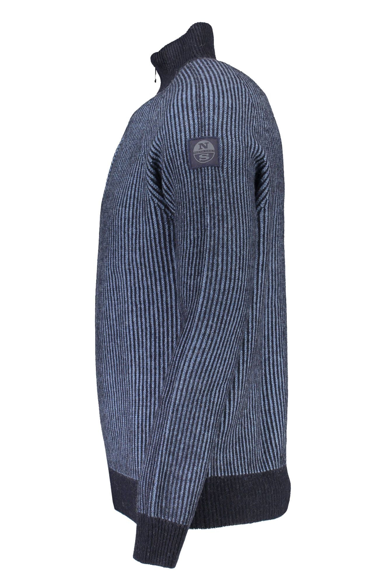 Blue Wool Men Sweater