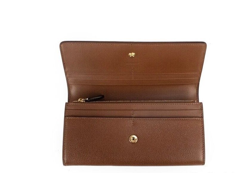 Πορτοφόλι Porter Tan Grained Leather ανάγλυφο Continental Clutch Flap Πορτοφόλι καφέ