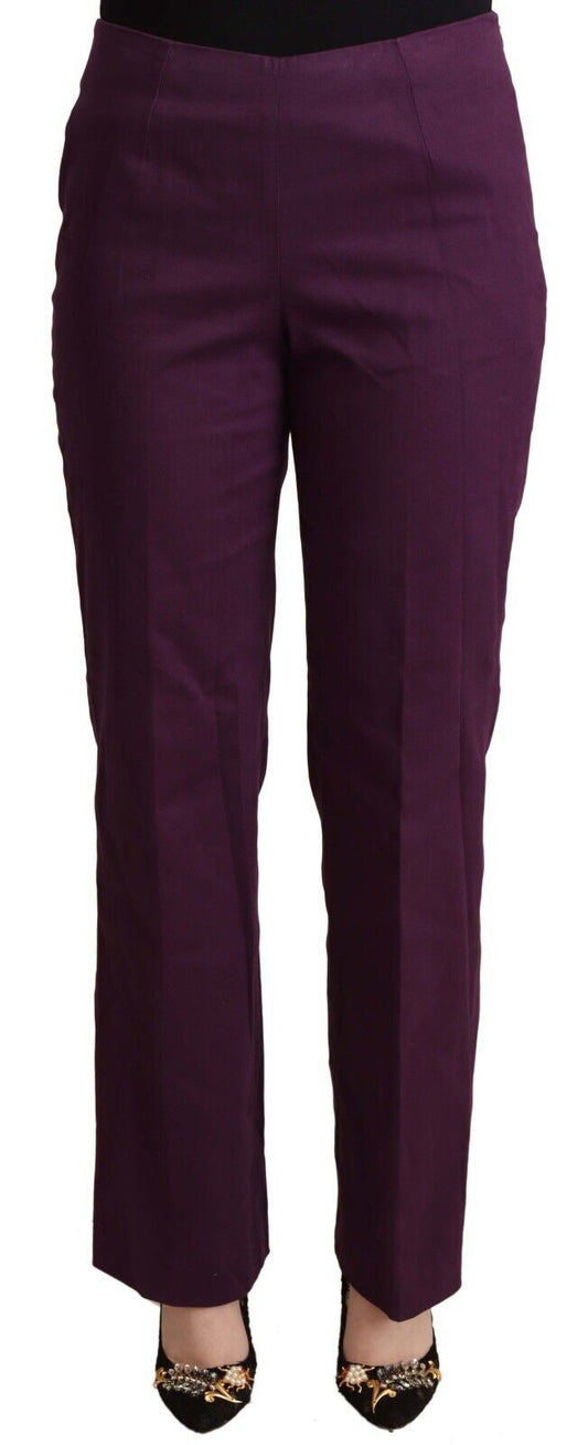 Elegant Violet High Waist Tapered Pants