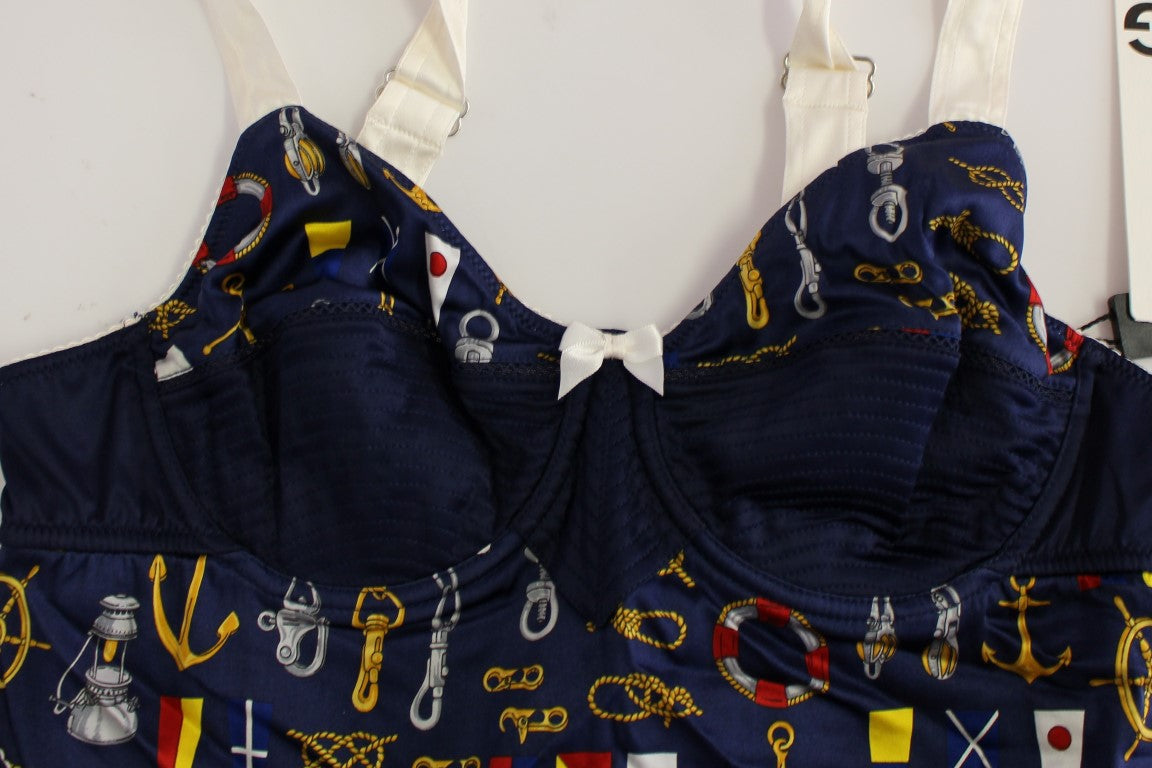 Μπλε Sailor Motif Stretch Tank Top