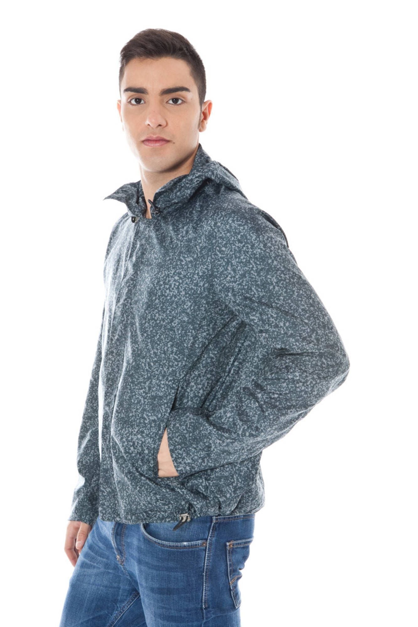 Gray Polyamide Men Jacket