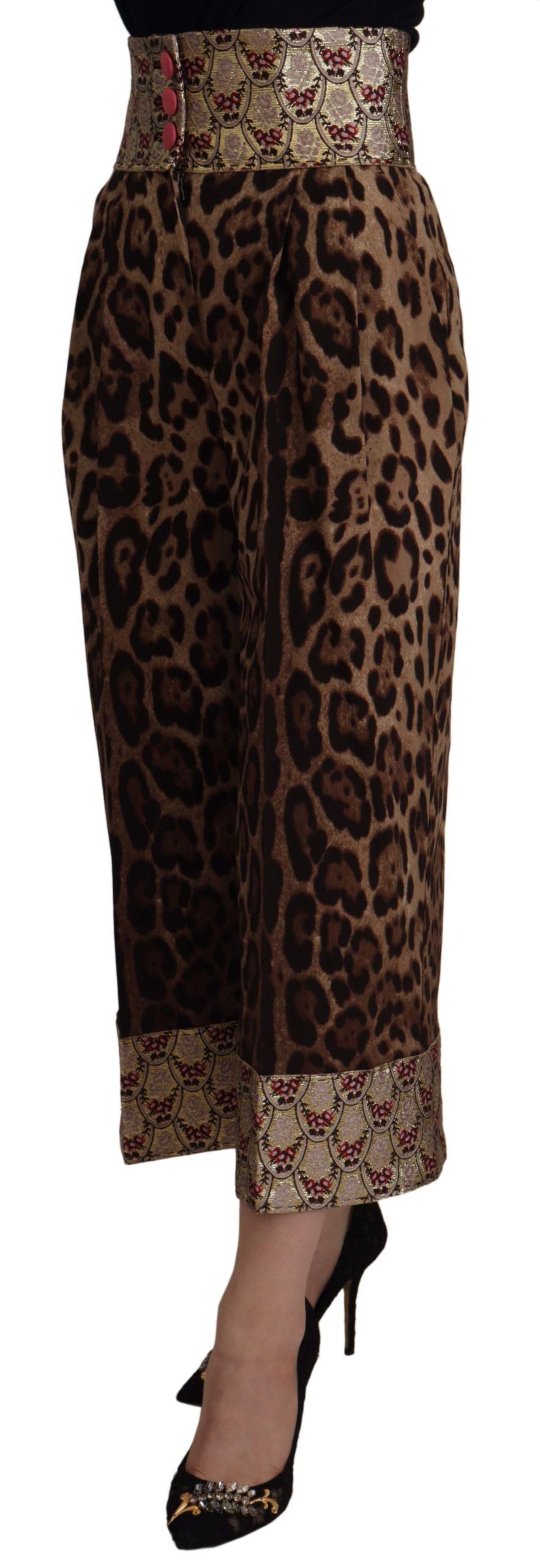 Παντελόνι Leopard Jacquard με ψηλή μέση