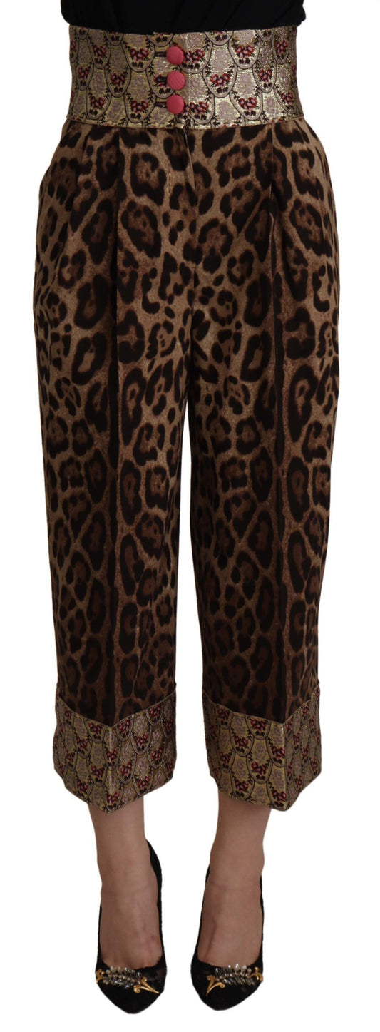 Παντελόνι Leopard Jacquard με ψηλή μέση