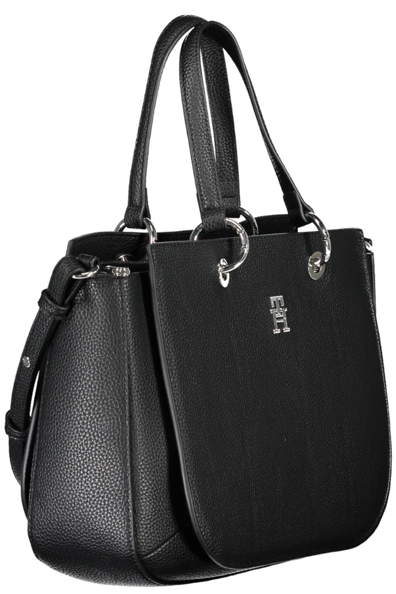 Black Polyethylene Women Handbag