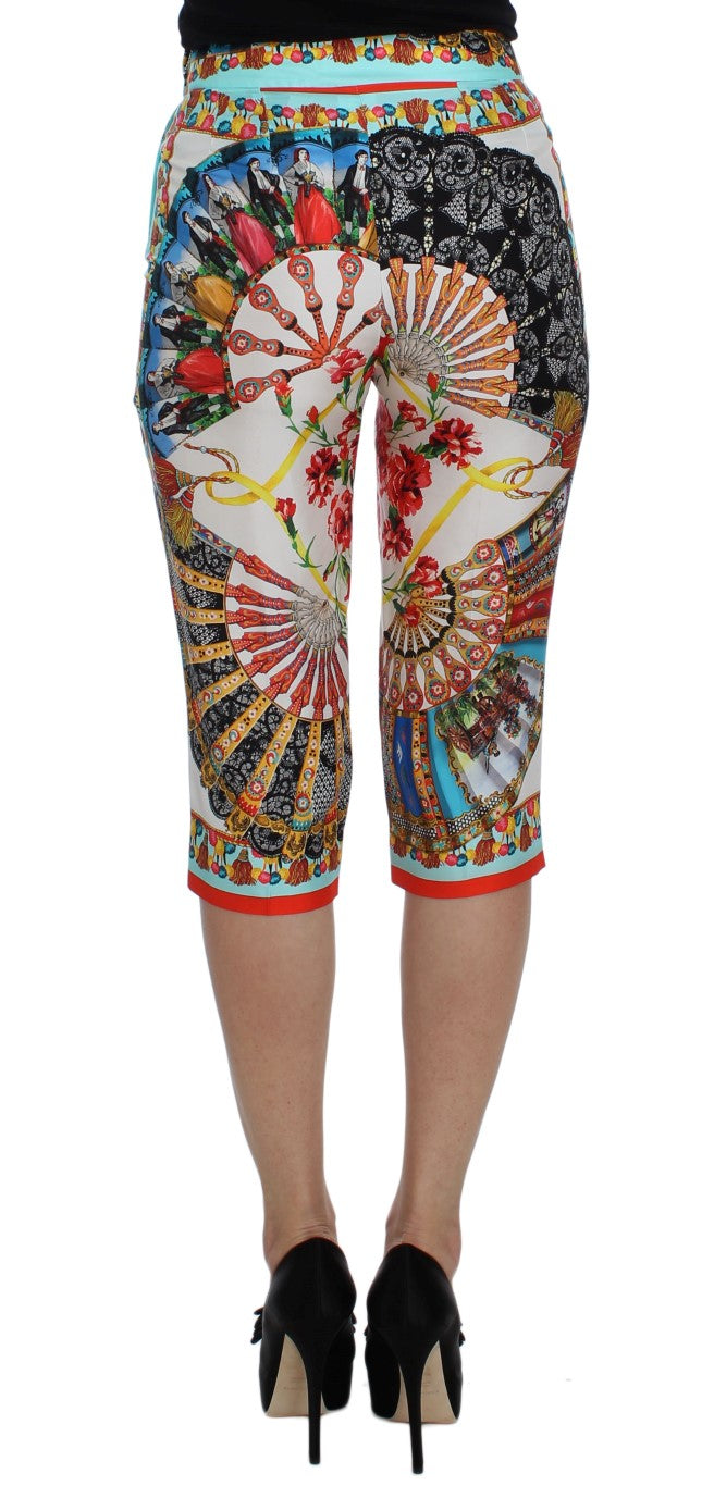 Πολύχρωμο παντελόνι Majolica Silk Capri