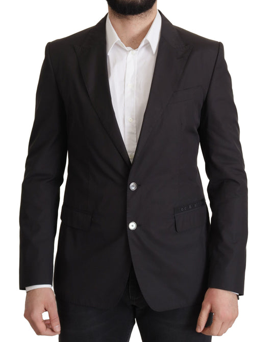 Κομψό Taormina Black Cotton Blazer