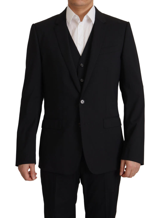 Κομψό Black Martini Blazer and Vest Ensemble