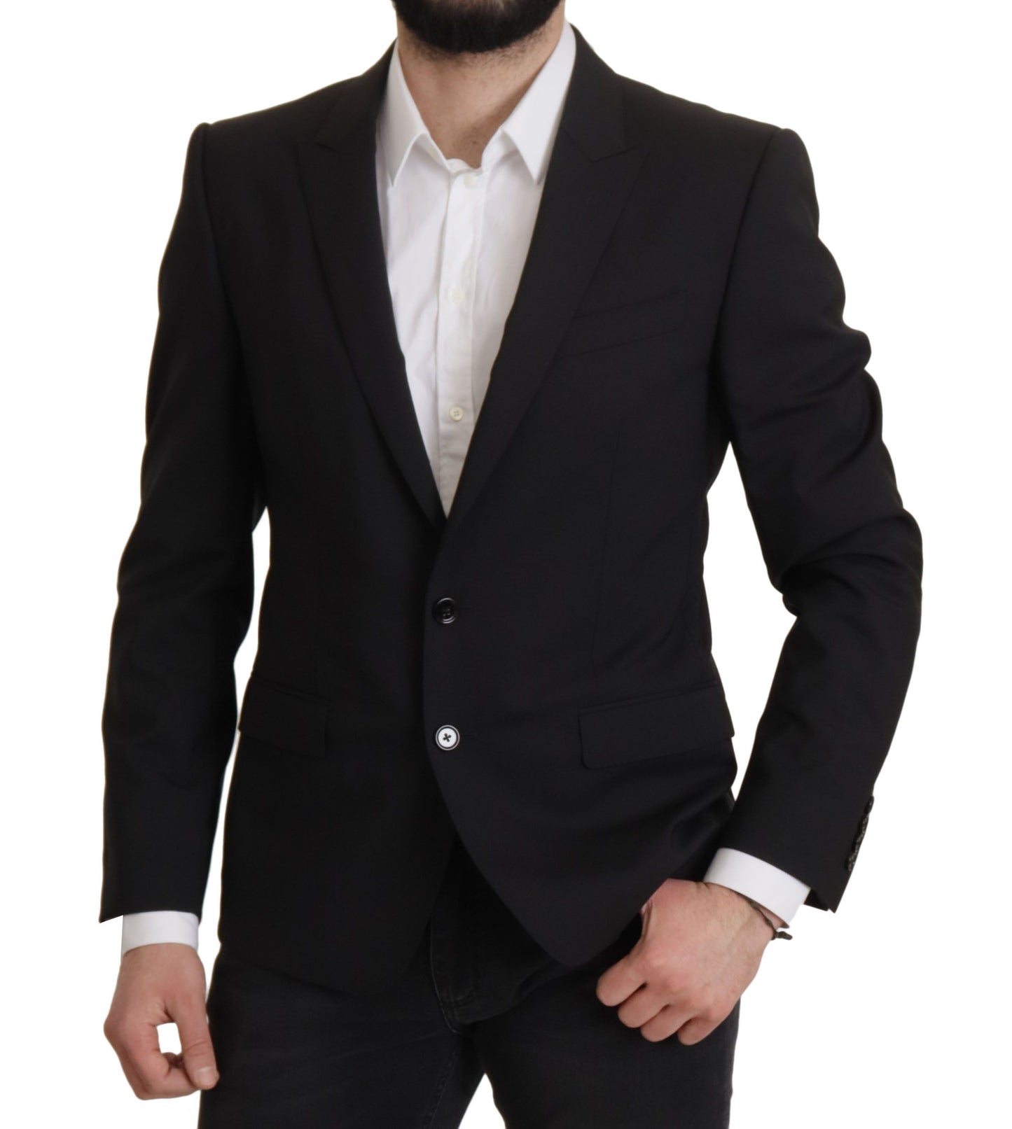 Κομψό Slim Fit Black Blazer Jacket