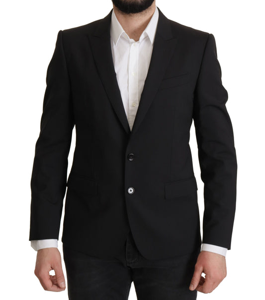 Κομψό Slim Fit Black Blazer Jacket