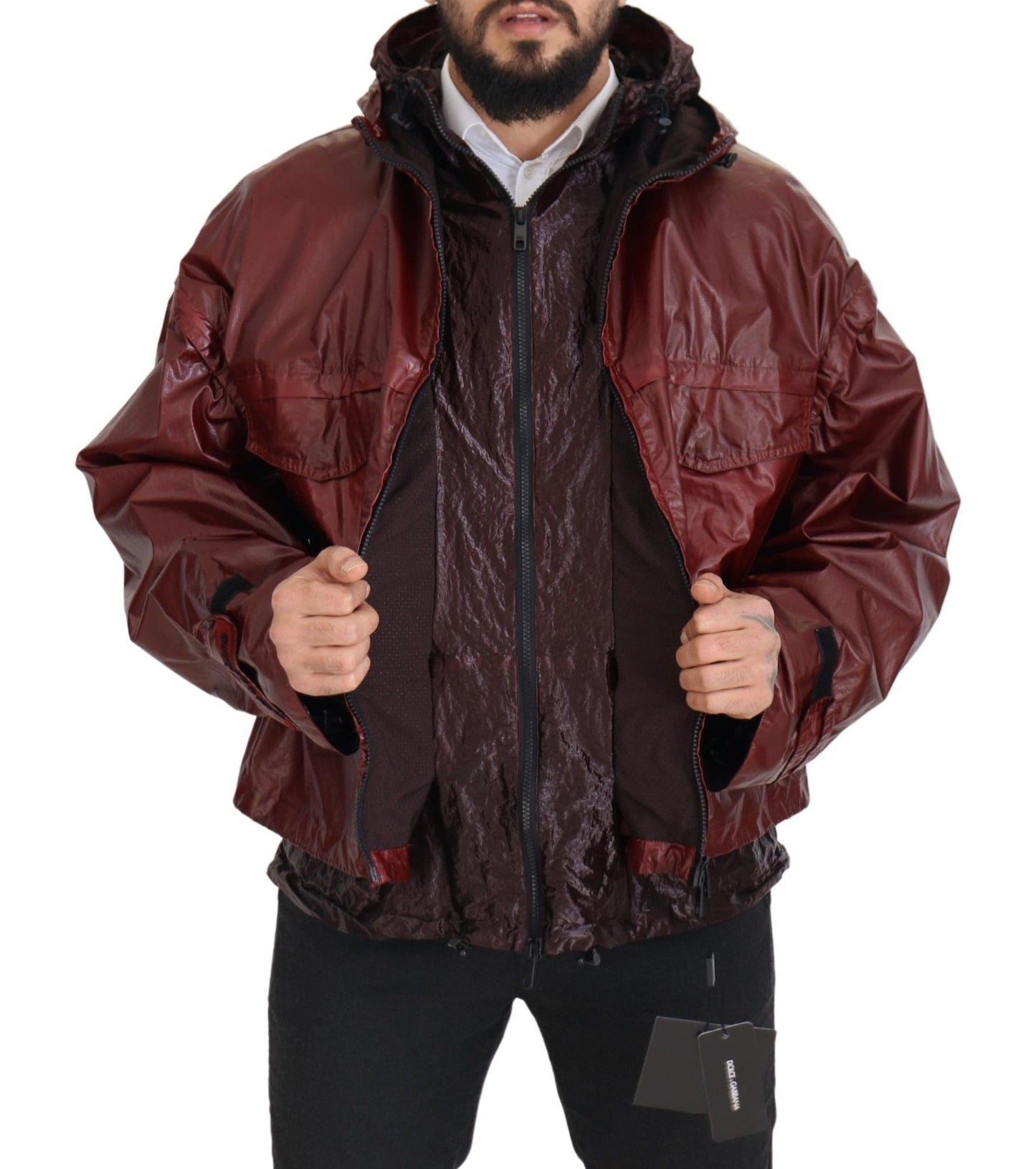 Κομψό μπουφάν Bordeaux Full Zip Hooded