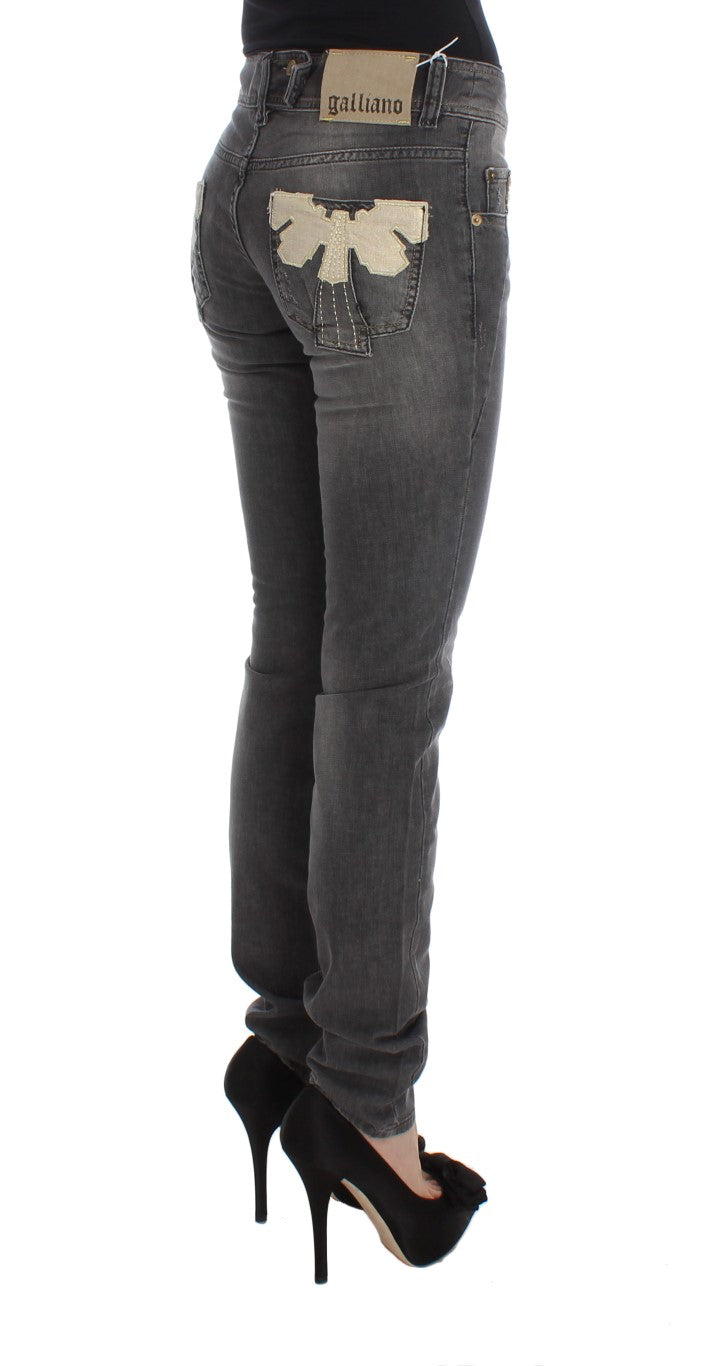 Κομψό Slim Fit Grey Wash Jeans