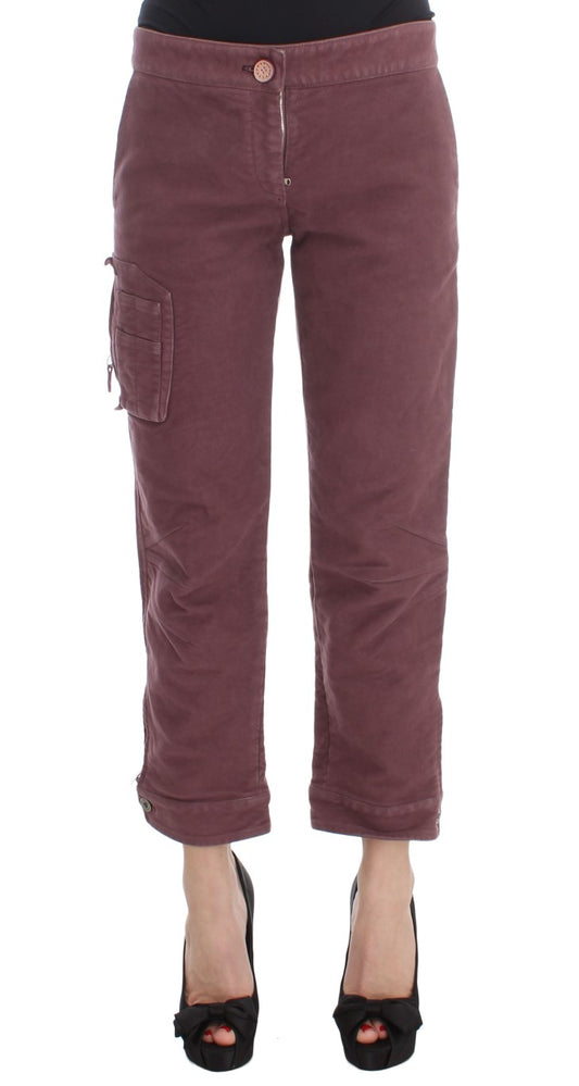 Σικ Bordeaux Capri Cropped Cargo Pants