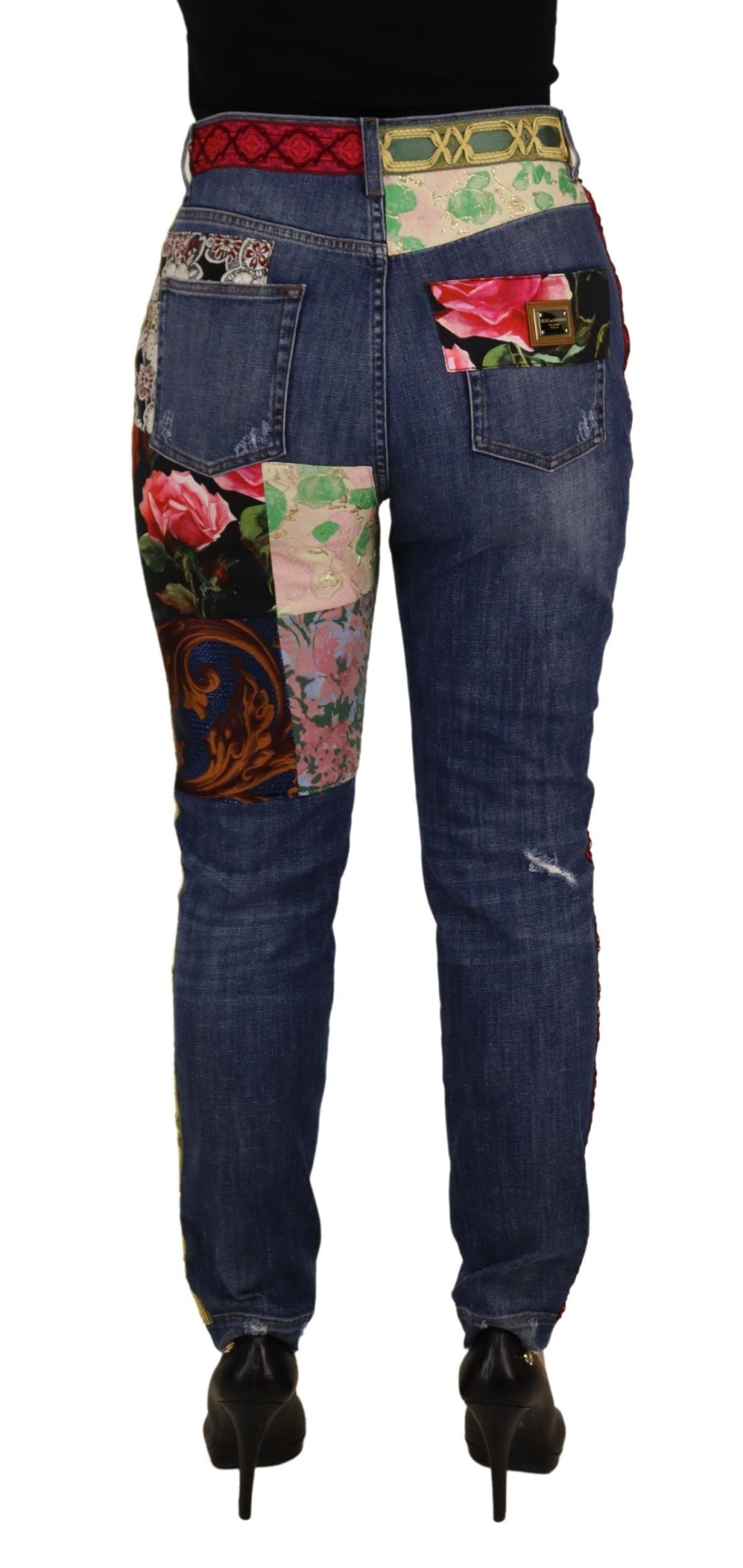 Ψηλόμεσο Patchwork Skinny Denim