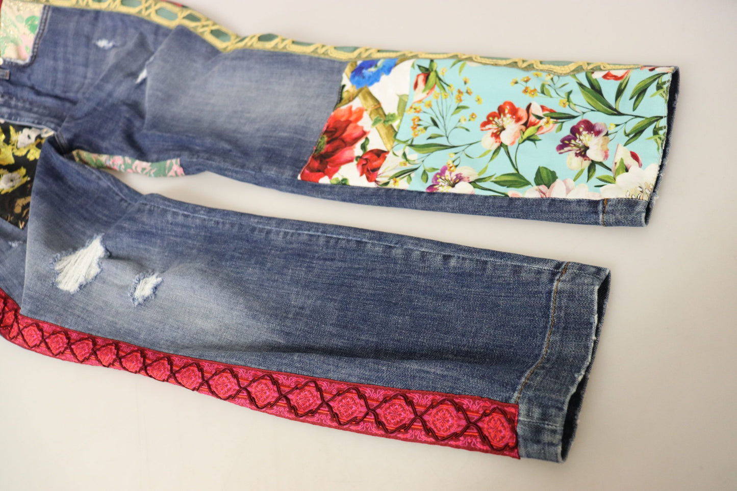 Ψηλόμεσο Patchwork Skinny Denim