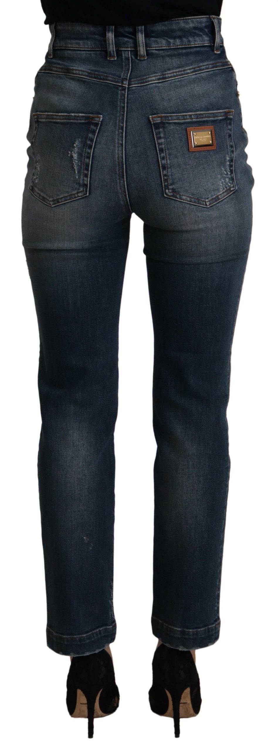 Ψηλόμεσο Skinny Designer Jeans σε μπλε χρώμα