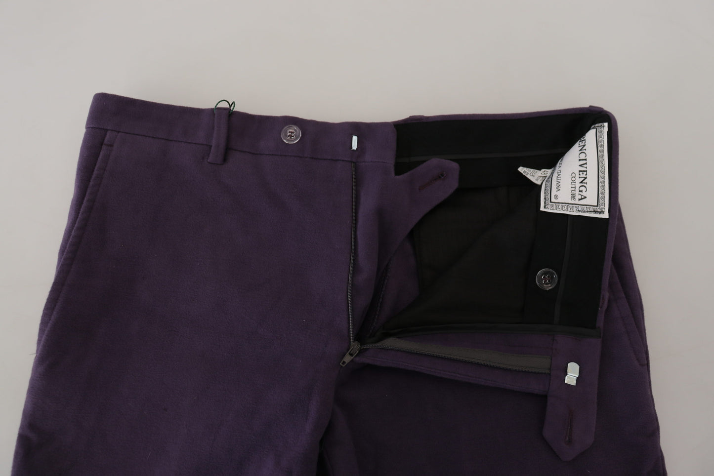 Elegant Purple Cotton Trousers