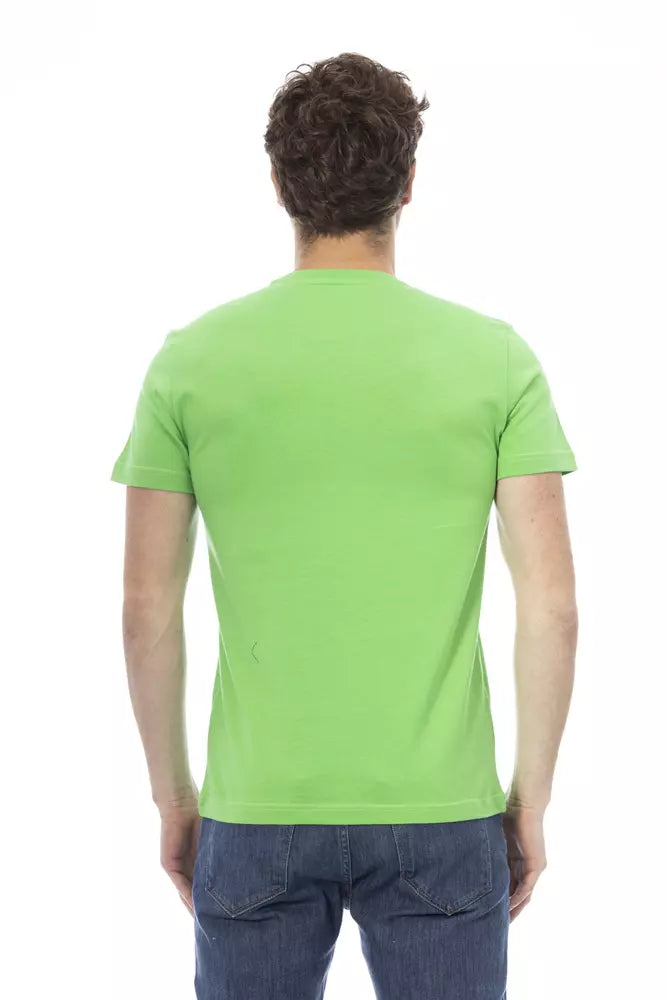 Green Cotton Men T-Shirt