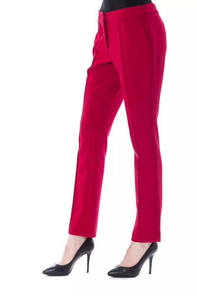 Κομψό Fuchsia Slim Fit Παντελόνι