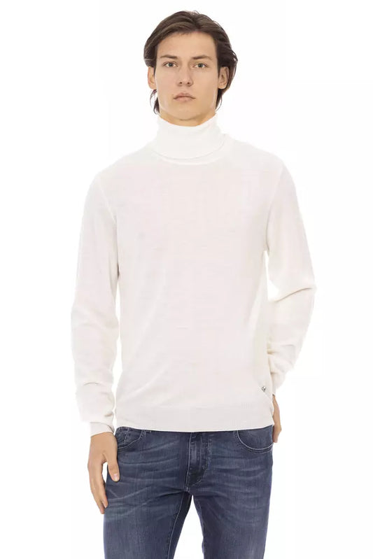 White Fabric Men Sweater