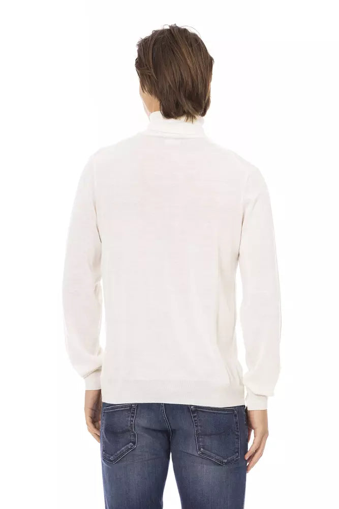 White Fabric Men Sweater