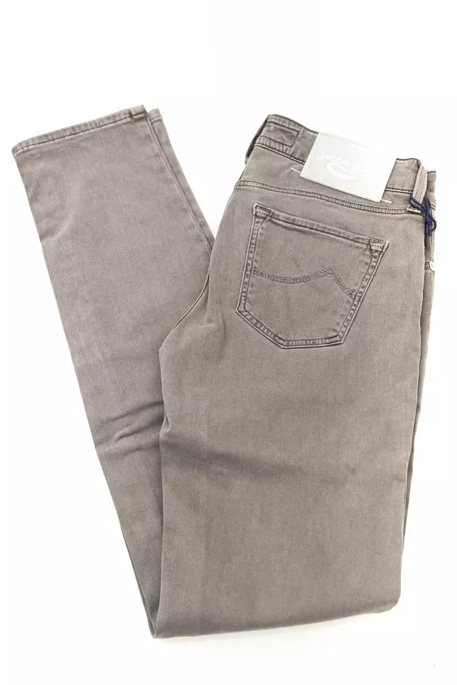 Gray Cotton-Like Women Jeans