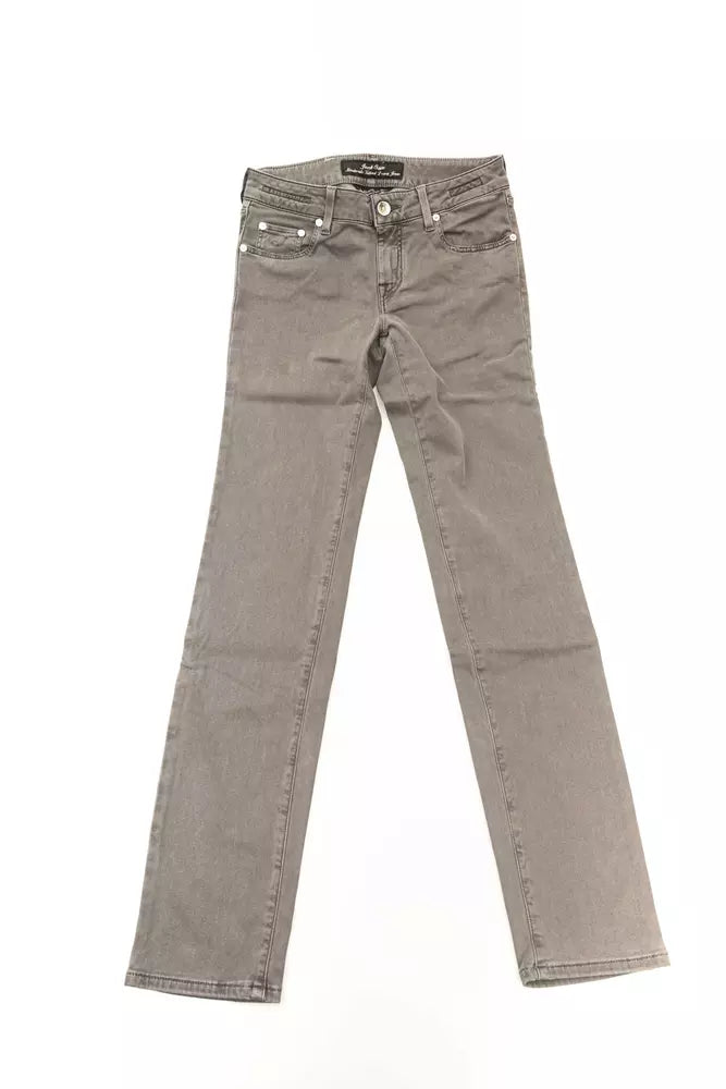 Gray Cotton-Like Women Jeans