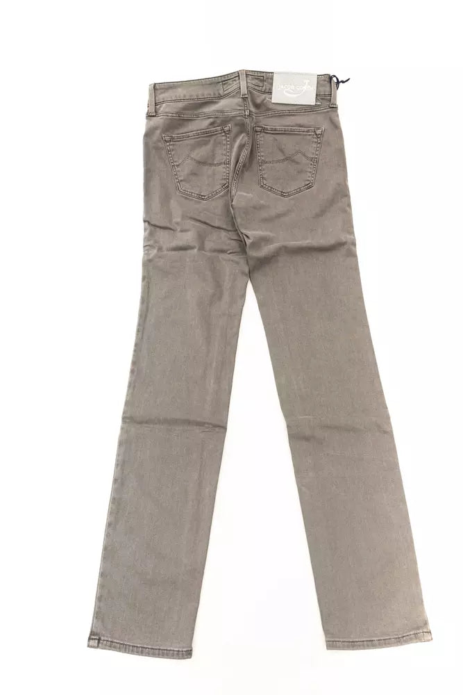 Gray Cotton-Like Women Jeans