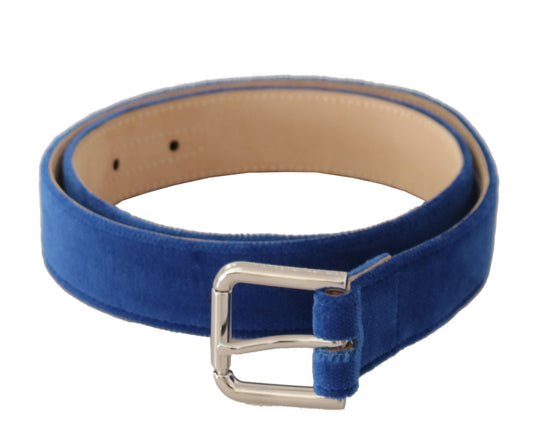 Elegant Velvet Metal-Logo Belt