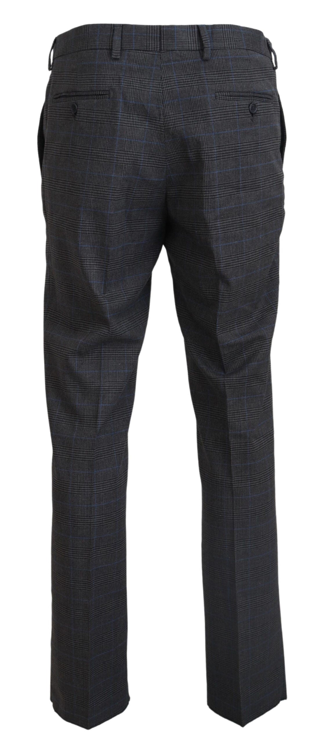 Elegant Checkered Wool Dress Pants for Men