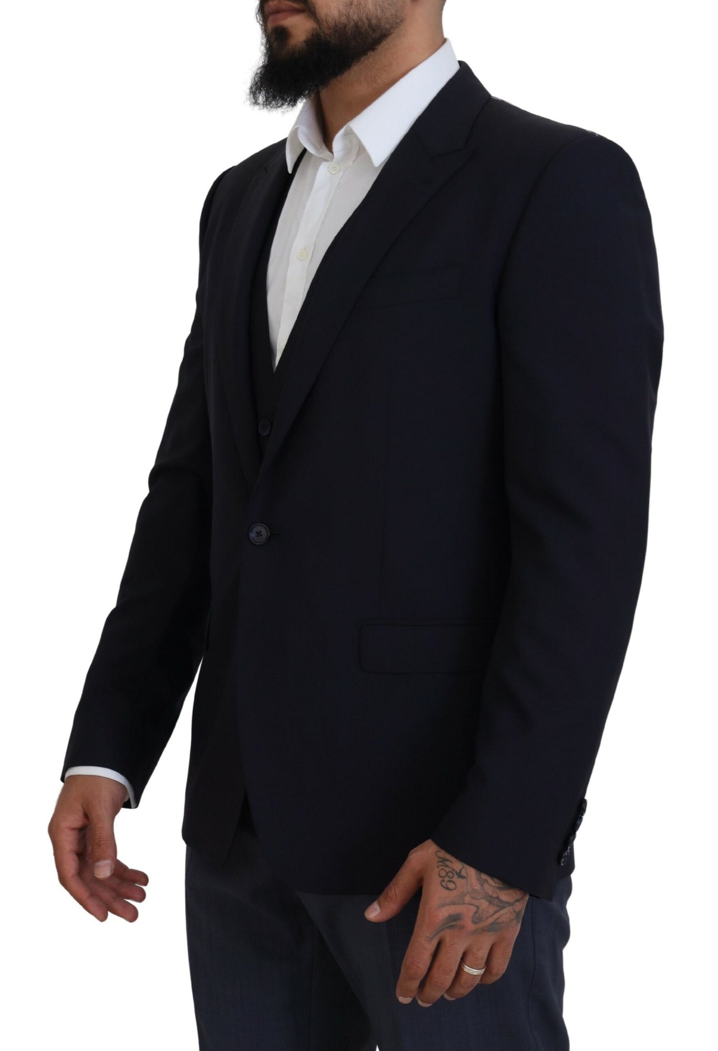 Κομψό Μείγμα από μαλλί Navy Martini Blazer