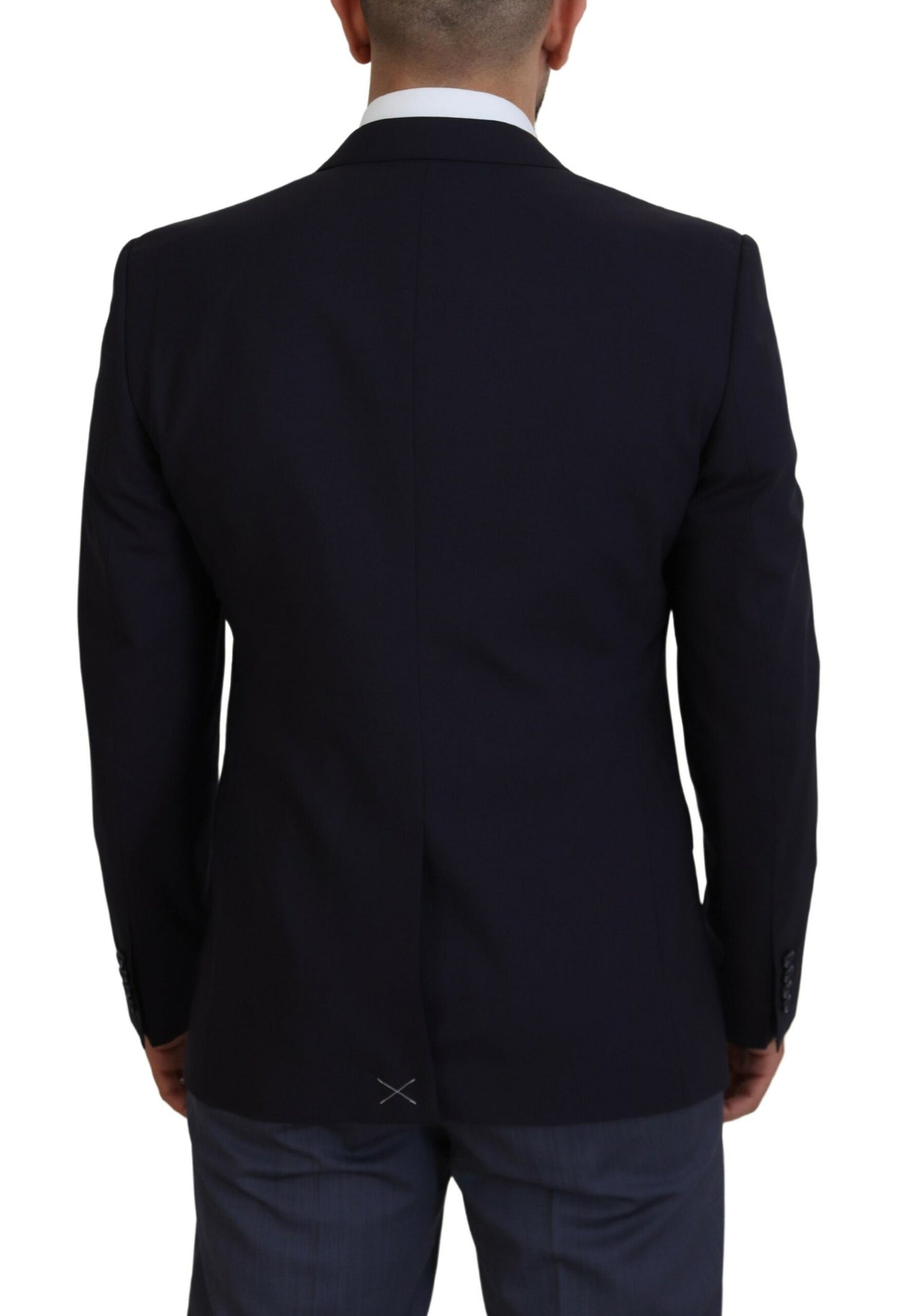 Κομψό Μείγμα από μαλλί Navy Martini Blazer