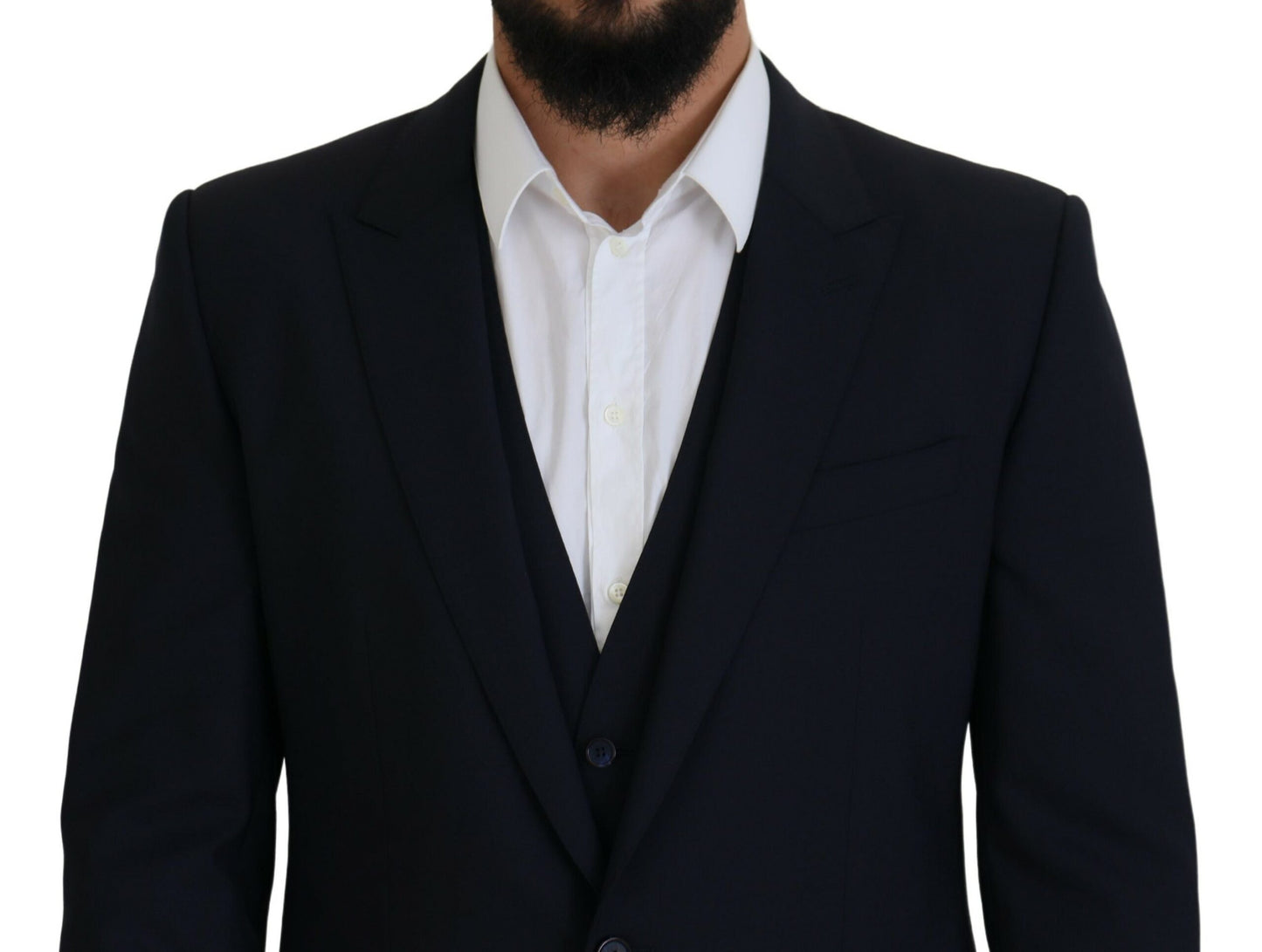 Κομψό Μείγμα από μαλλί Navy Martini Blazer