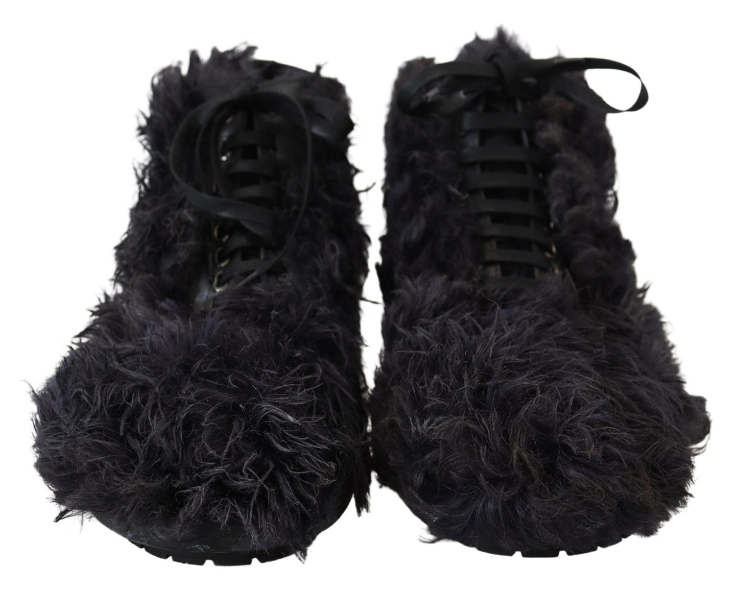 Μαύρα δερμάτινα Shearling μποτάκια