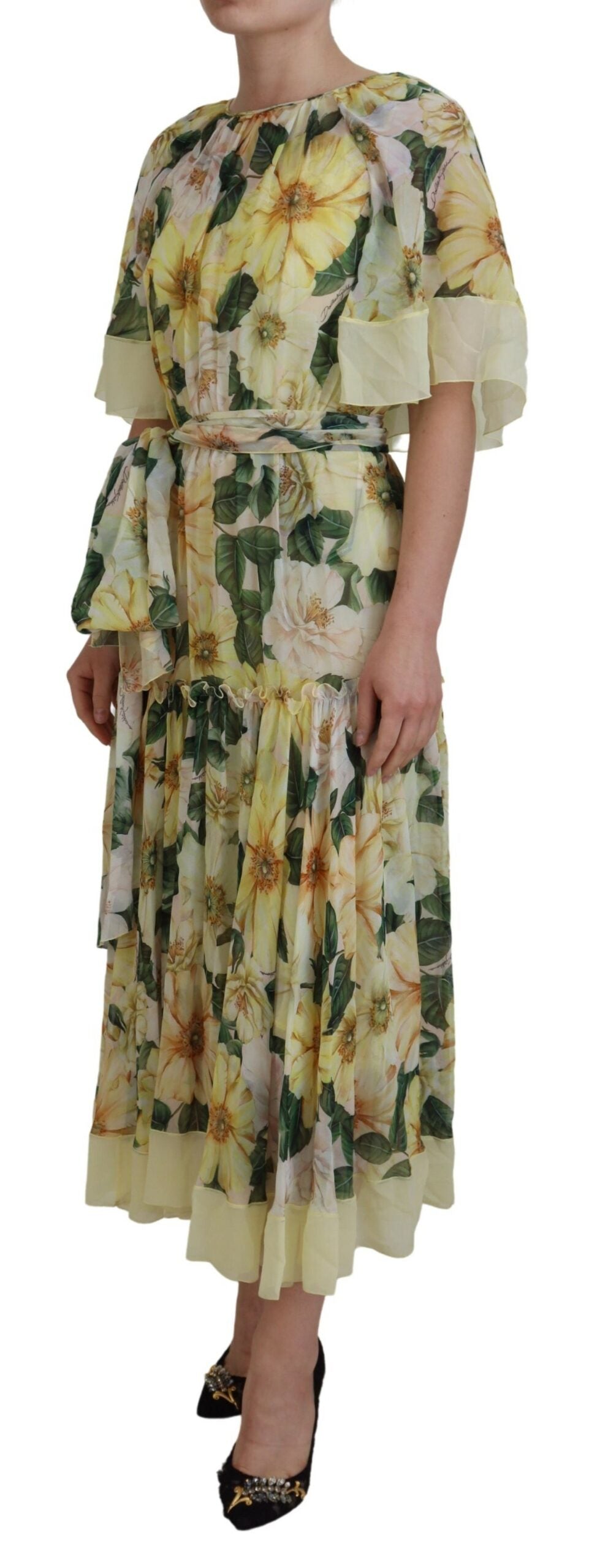 Elegant Silk Floral Maxi Dress