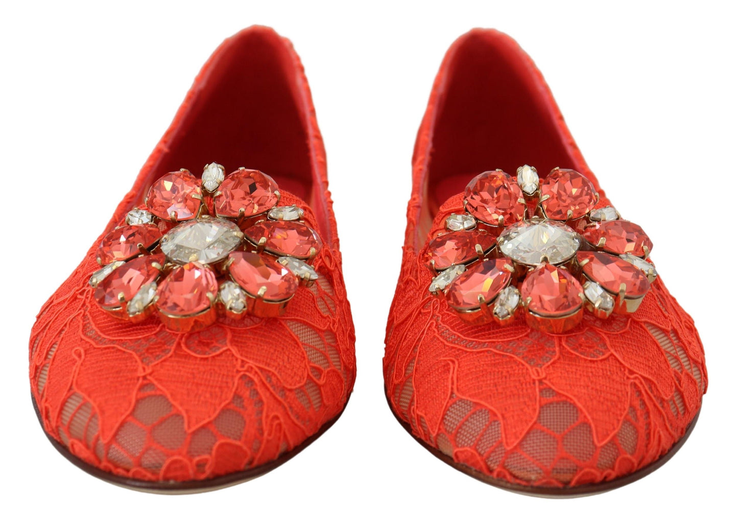 Κομψά Lace Vally Flats σε κόκκινο κοραλί