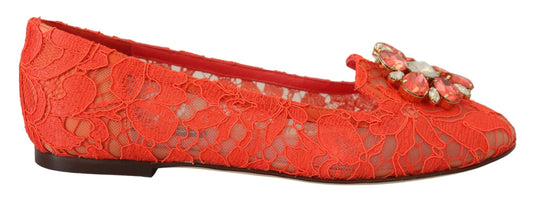 Κομψά Lace Vally Flats σε κόκκινο κοραλί