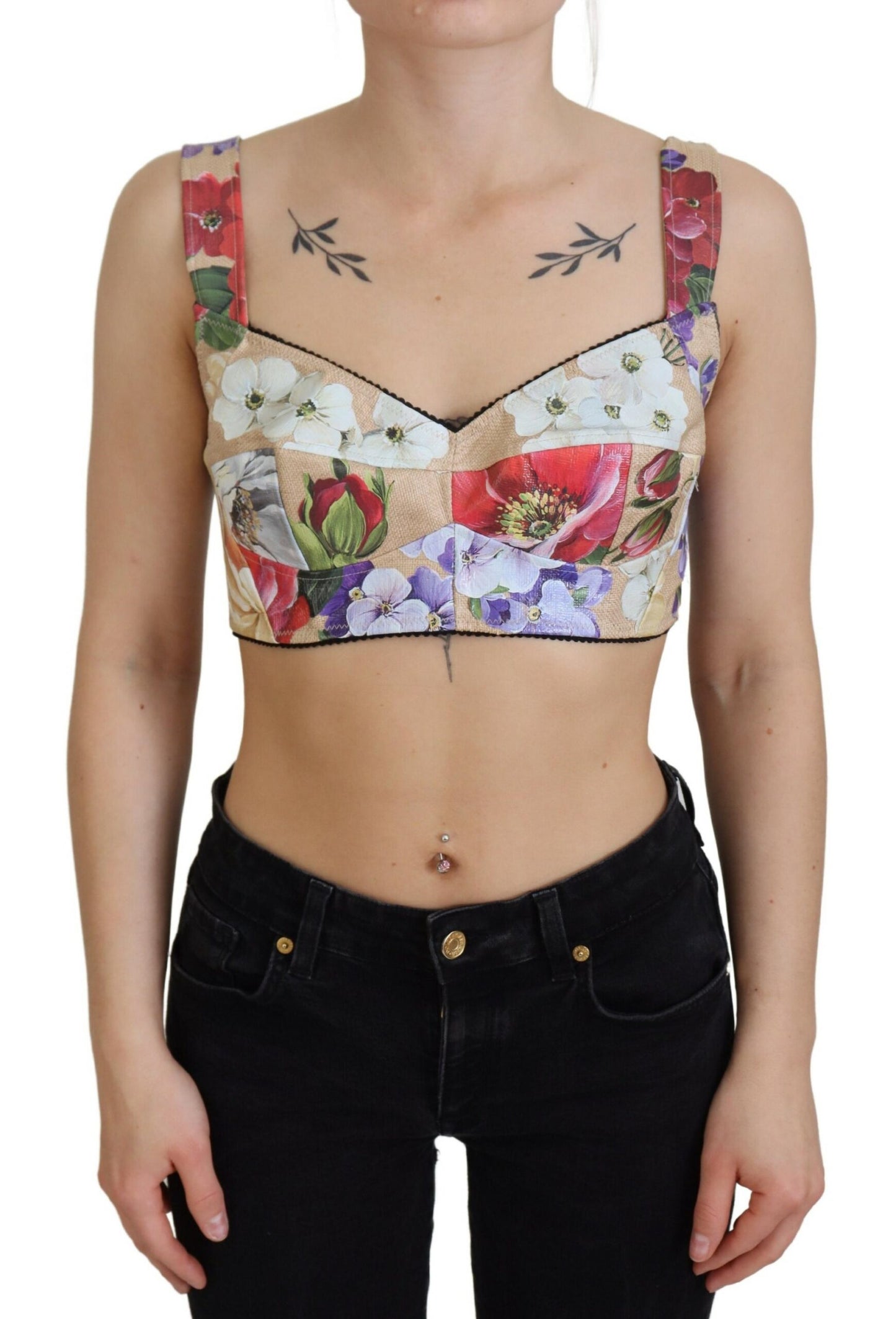 Μπουστάκι Crop Top με floral print