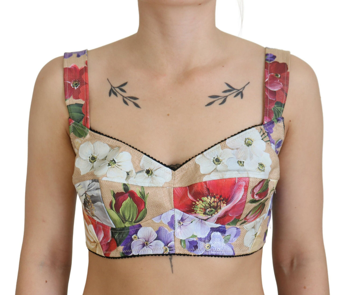 Μπουστάκι Crop Top με floral print