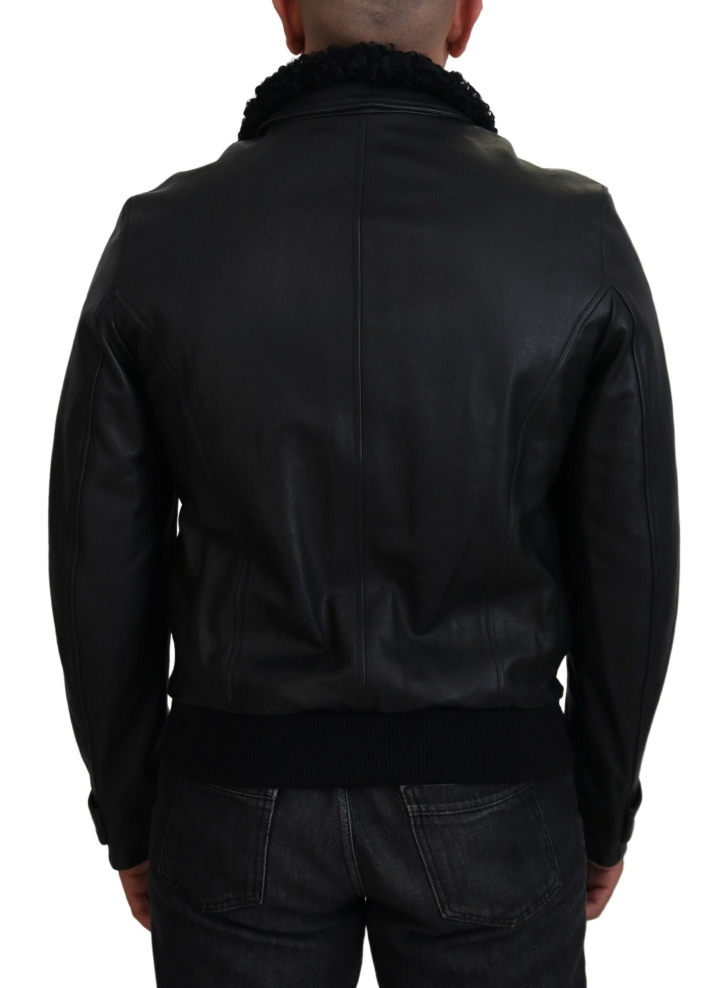 Chic Black Leather Silk-Lined Jacket