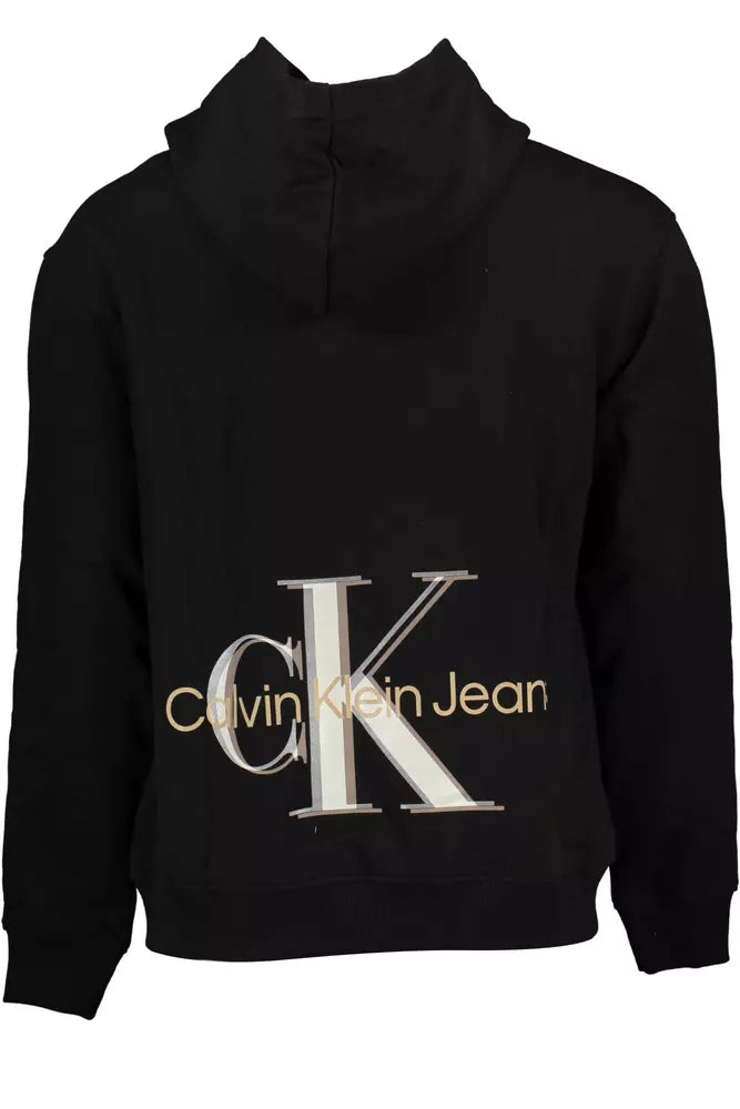 Black Cotton Men Sweatshirt