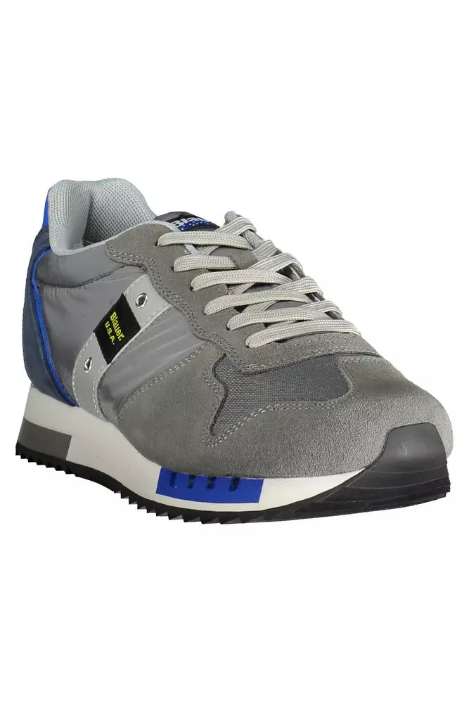 Gray Leather Men Sneaker