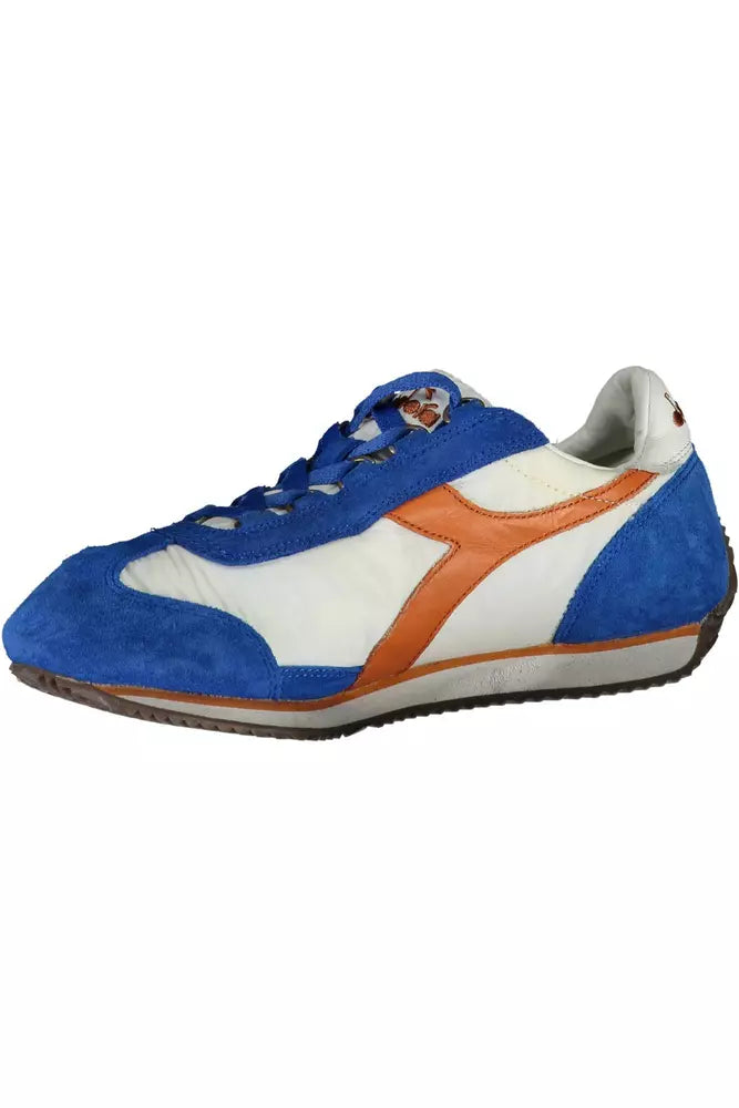 Blue Leather Women Sneaker