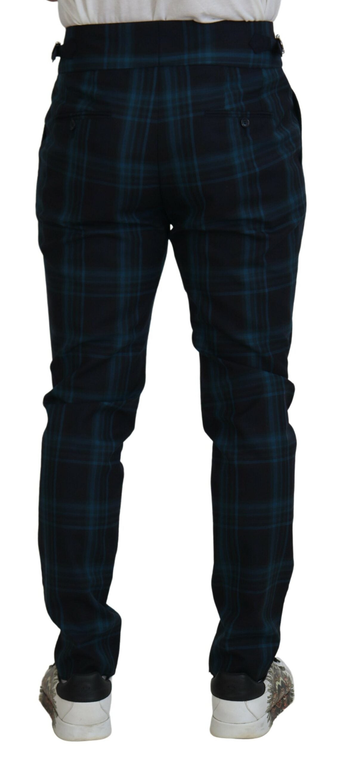 Elegant Plaid Wool Dress Pants