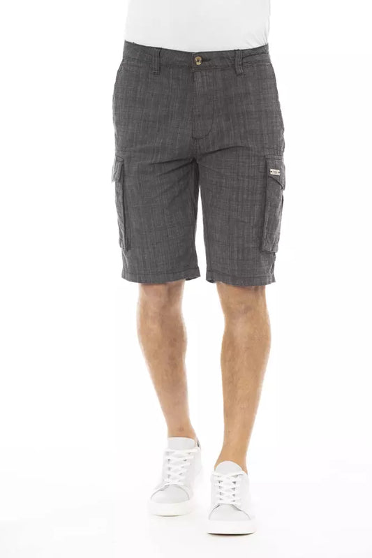 Black Cotton Men's Cargo Short