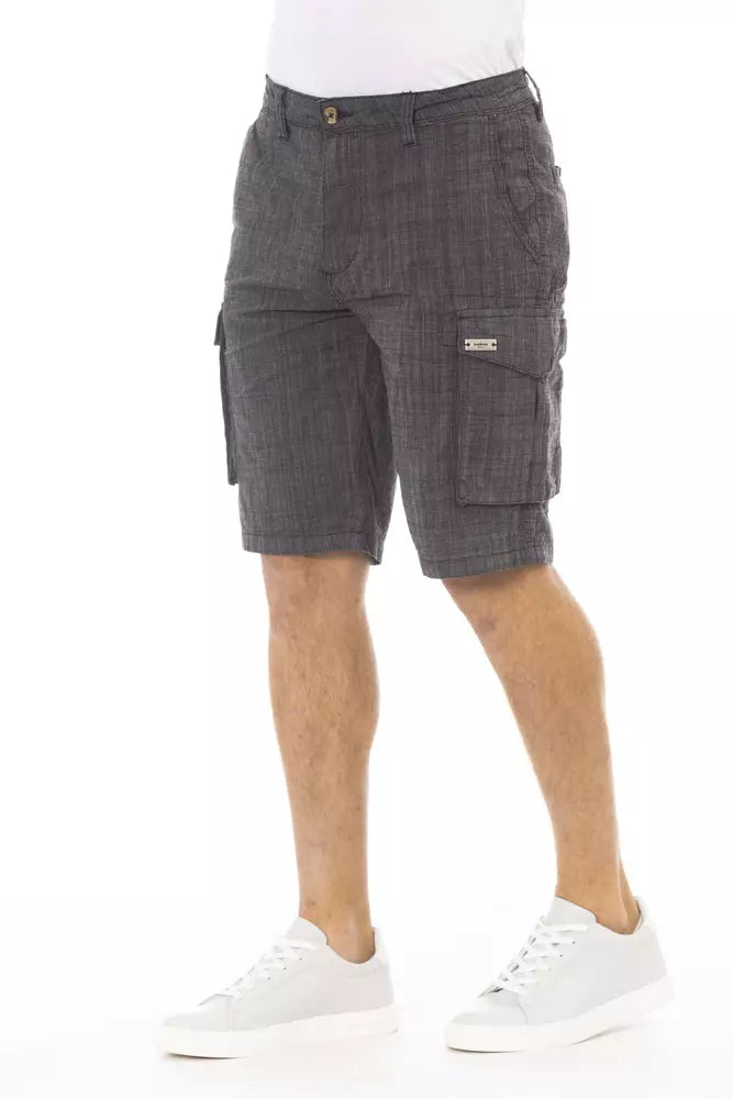 Black Cotton Men's Cargo Short