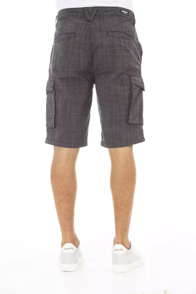 Black Cotton Men's Cargo Short