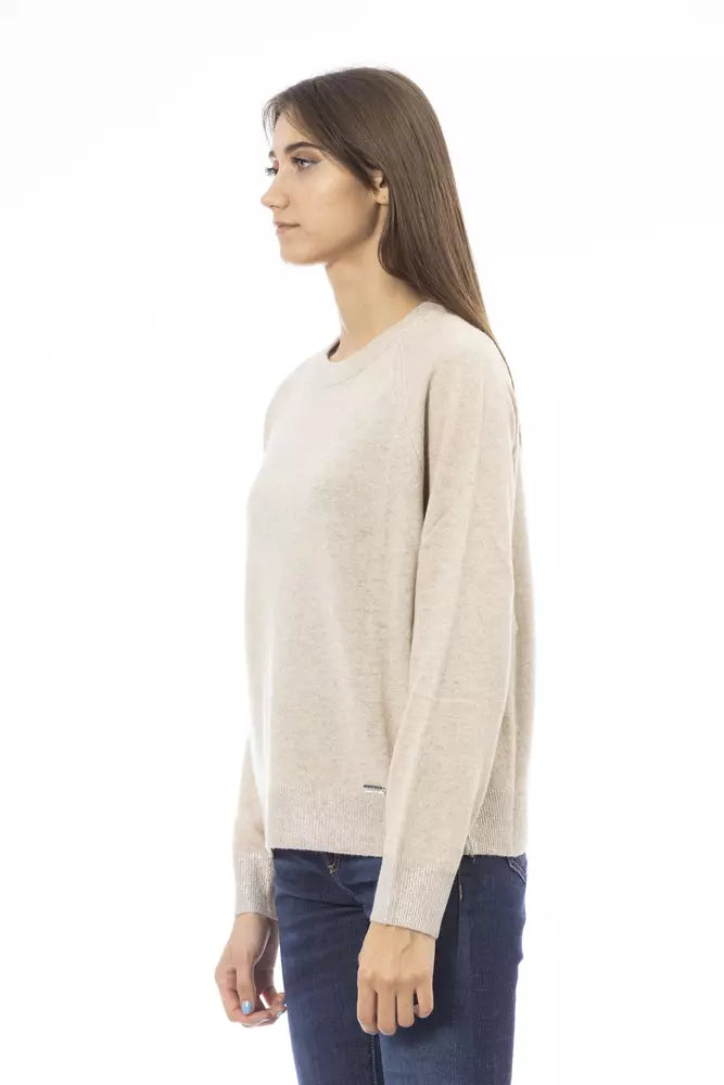 Beige Cashmere Women Sweater