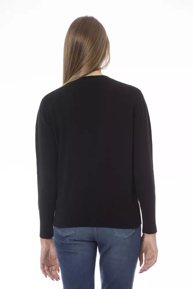 Black Wool Women Sweater