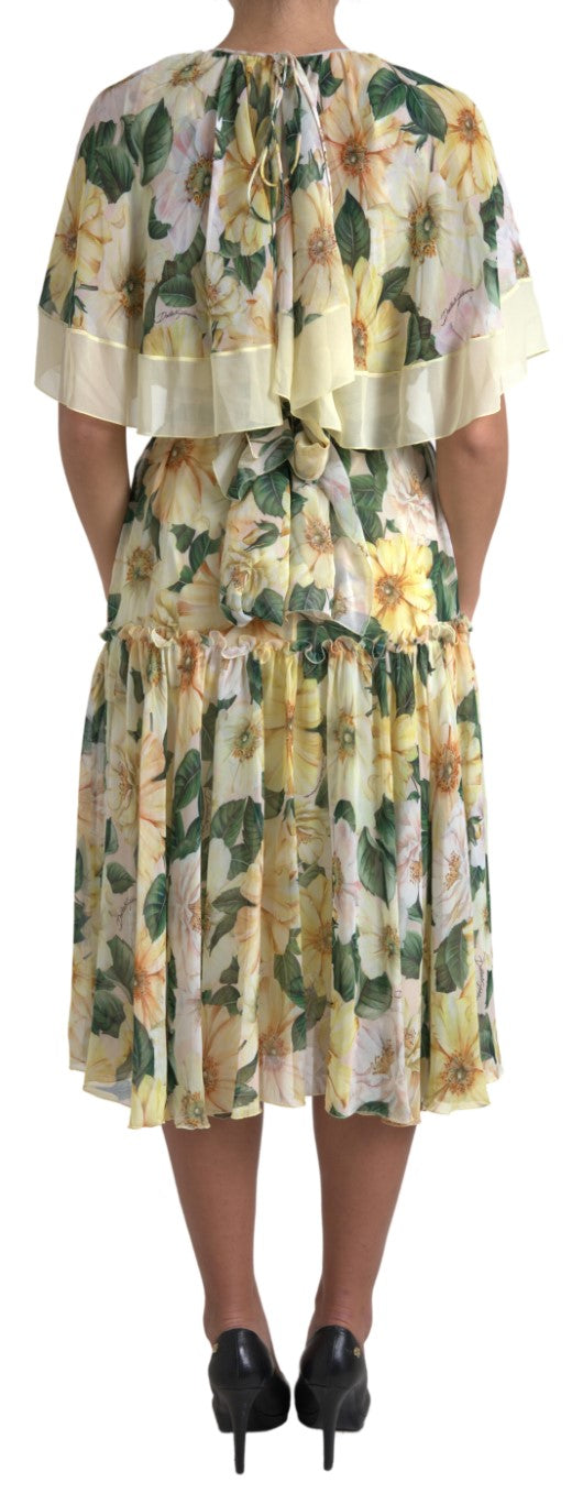 Κομψό μεταξωτό Floral Maxi Φόρεμα