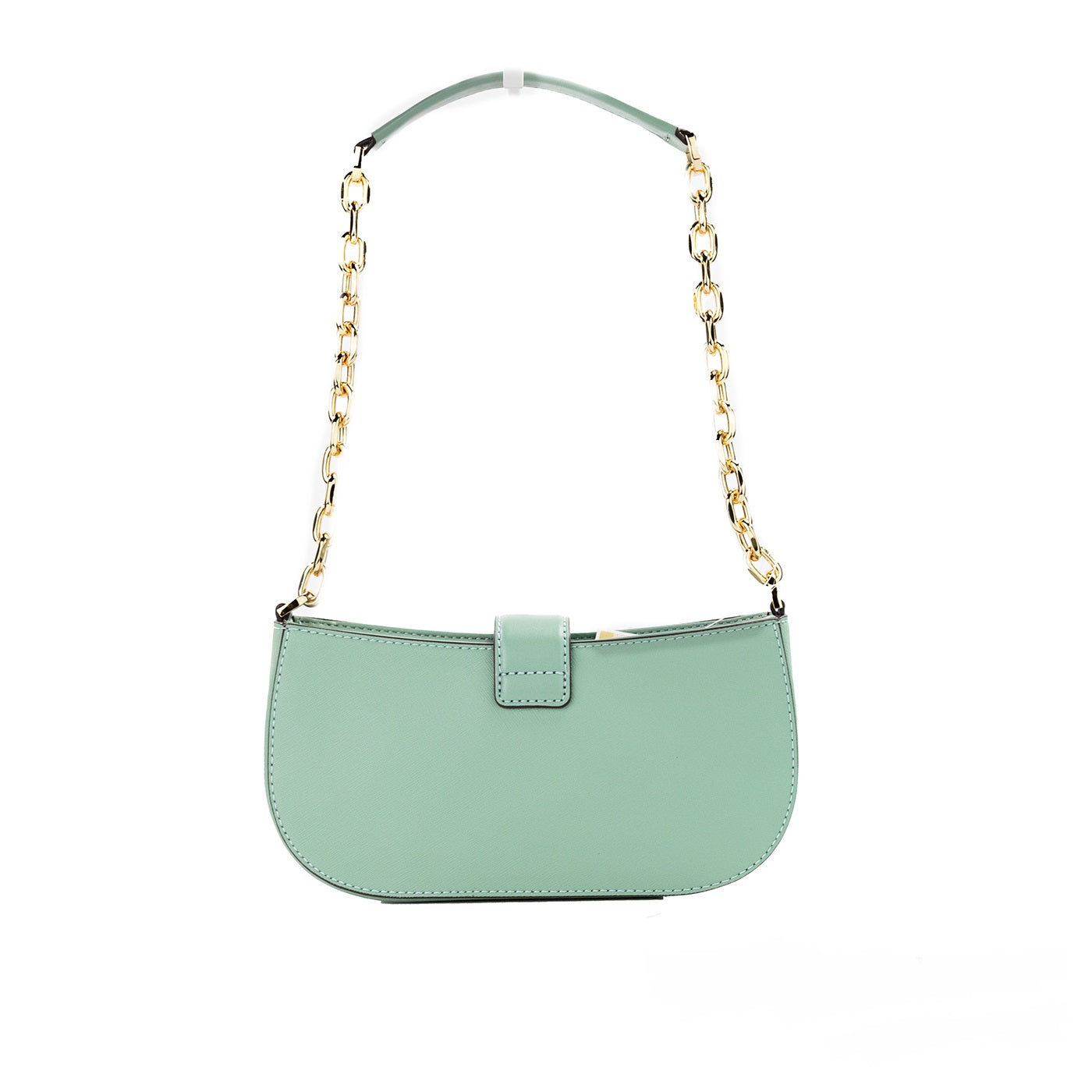 Τσαντάκι χιαστί ώμου Carmen Small Sea Green Leather Pouchette